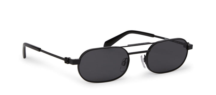 Off White Vaiden black aviator sunglasses, dark lenses, oval frames with thin arms