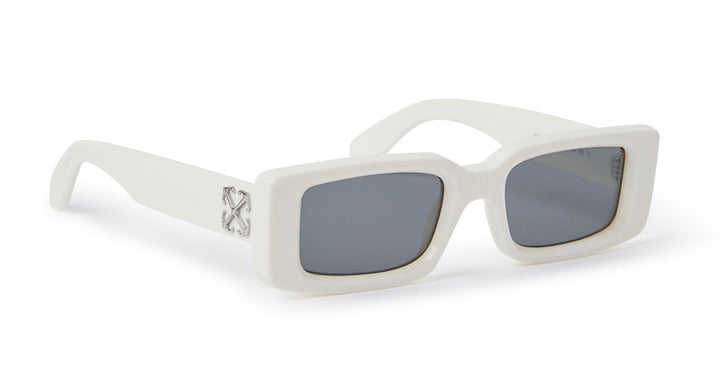 Off White Arthur white sunglasses with dark lenses and logo on arms