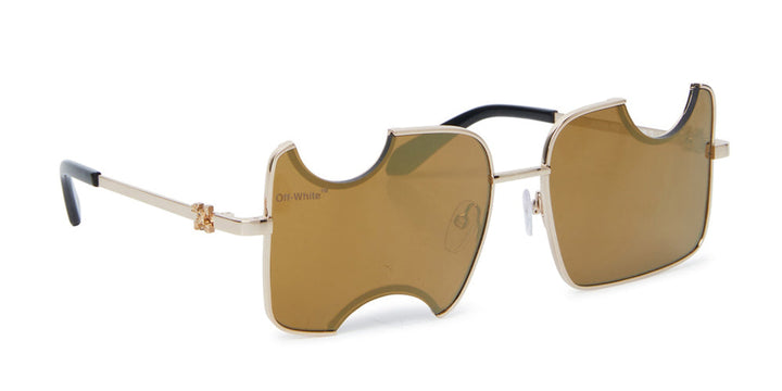 Off White Salvador Cutout Sunglasses in Gold