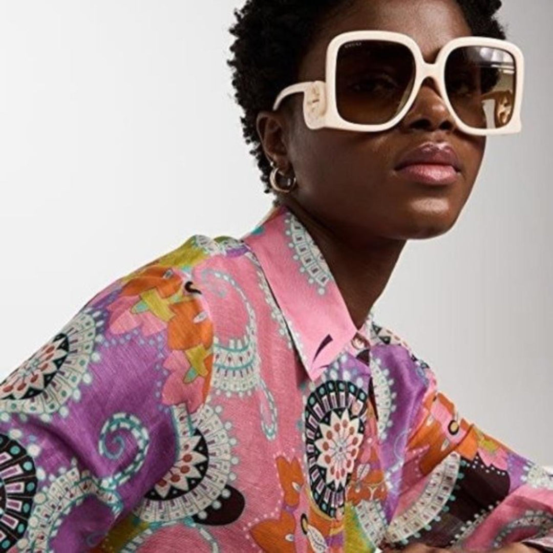 Gafas de sol cuadradas extragrandes en marfil Gucci GG1326S