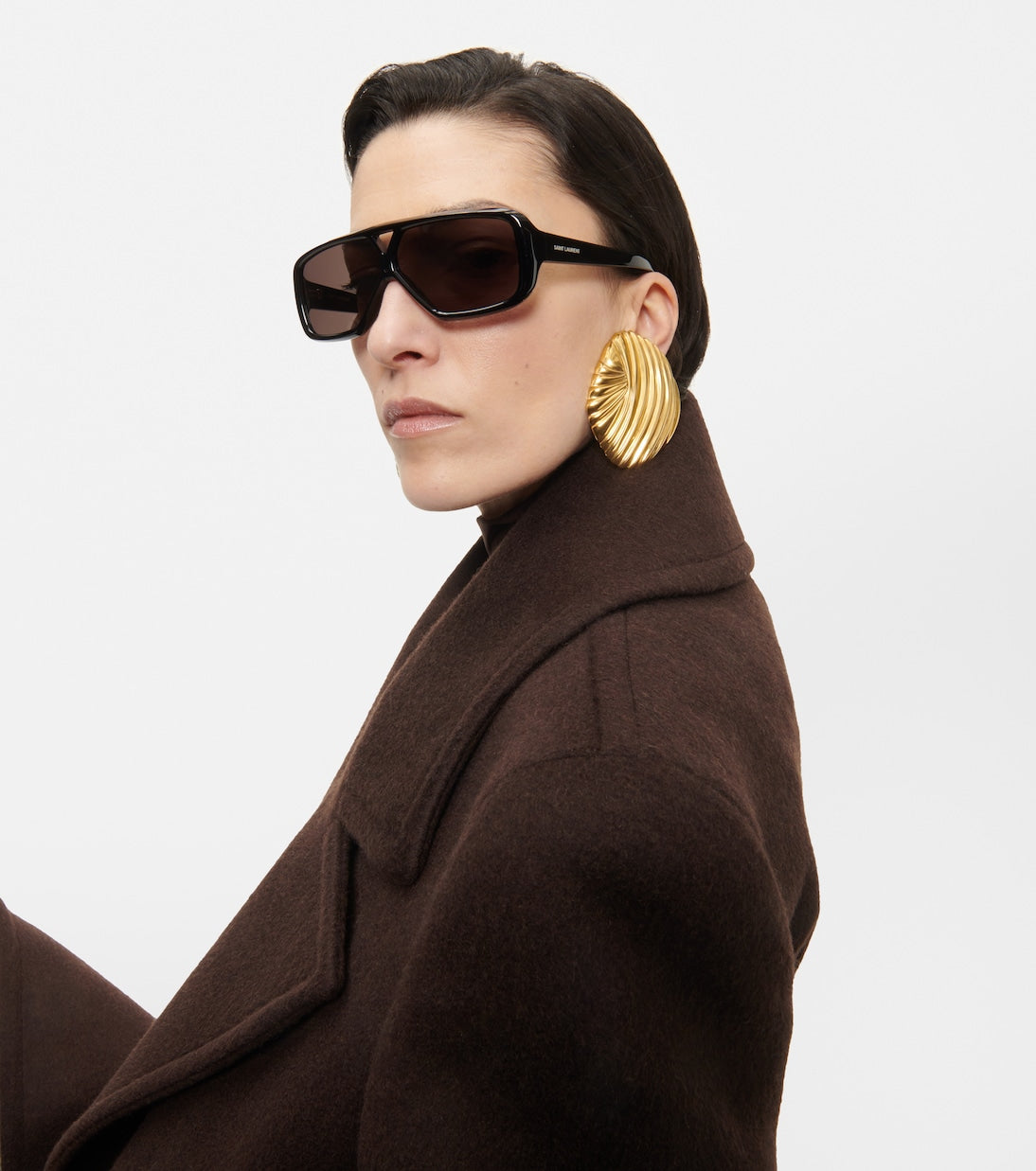 Saint Laurent SL569Y Aviator Sunglasses in Black – Designer Daydream