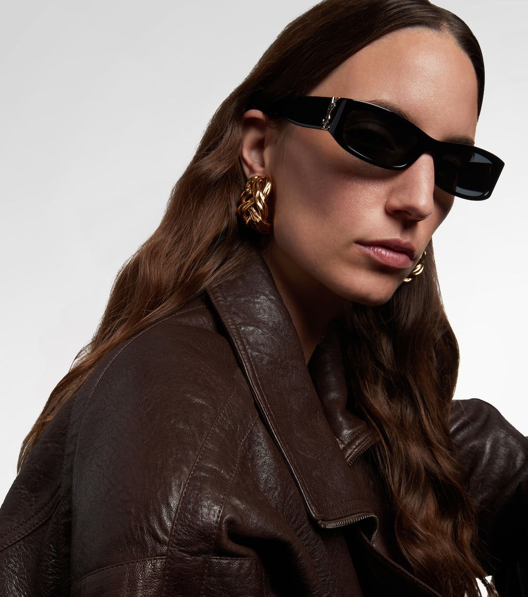 Saint Laurent SLM152/F Sunglasses in Havana Brown Gold