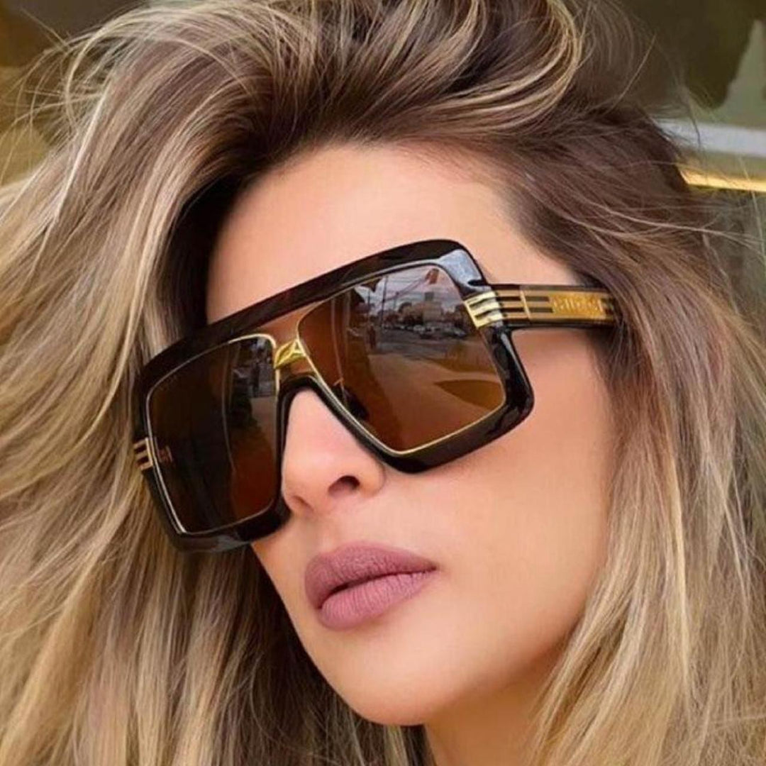 Gafas de sol estilo aviador extragrandes en marrón Gucci GG0900S