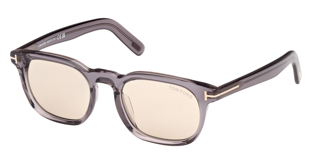 Tom Ford FT1122-D transparent grey sunglasses with tinted lenses