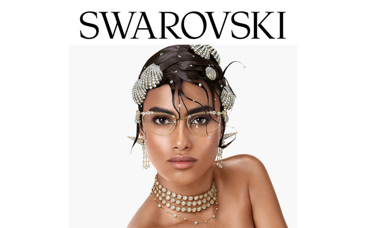 Swarovski SK1015 Gold Crystal Eyeglasses Frames
