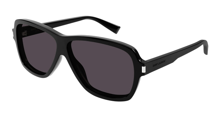 Saint Laurent SL609 oversized black sunglasses with dark tinted lenses