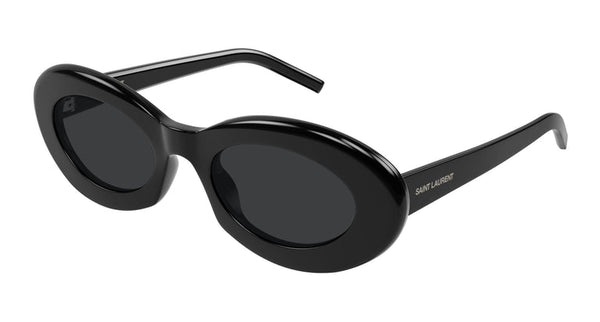Saint Laurent SL594 Oval Sunglasses in Black