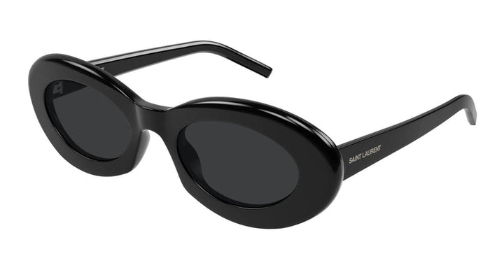 Saint Laurent SL594 Oval Sunglasses in Black