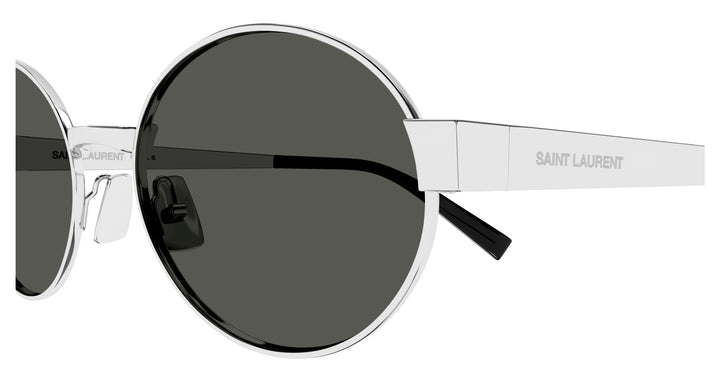 Saint Laurent SL692 Oval Sunglasses in Silver Grey
