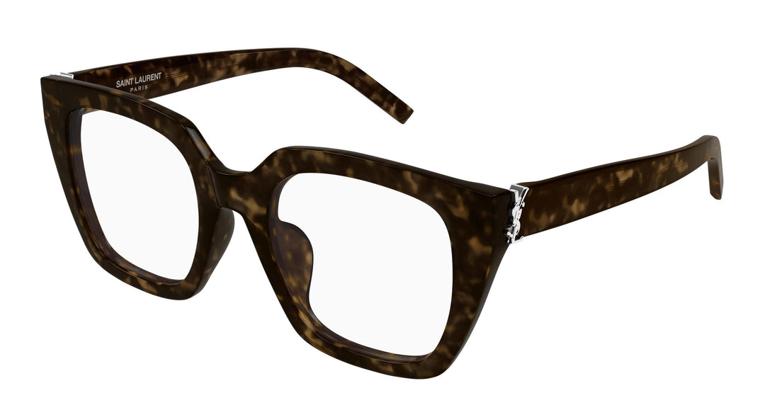 Saint Laurent SLM95/F Gafas de sol estilo ojo de gato con montura gruesa en oro negro