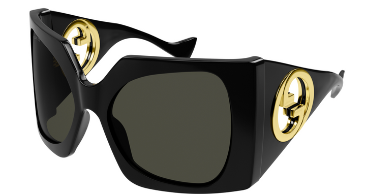 Gucci GG1255S Oversized Mask Black Sunglasses