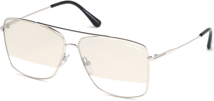 Gafas de sol de aviador de metal Magnus de Tom Ford con espejo plateado 