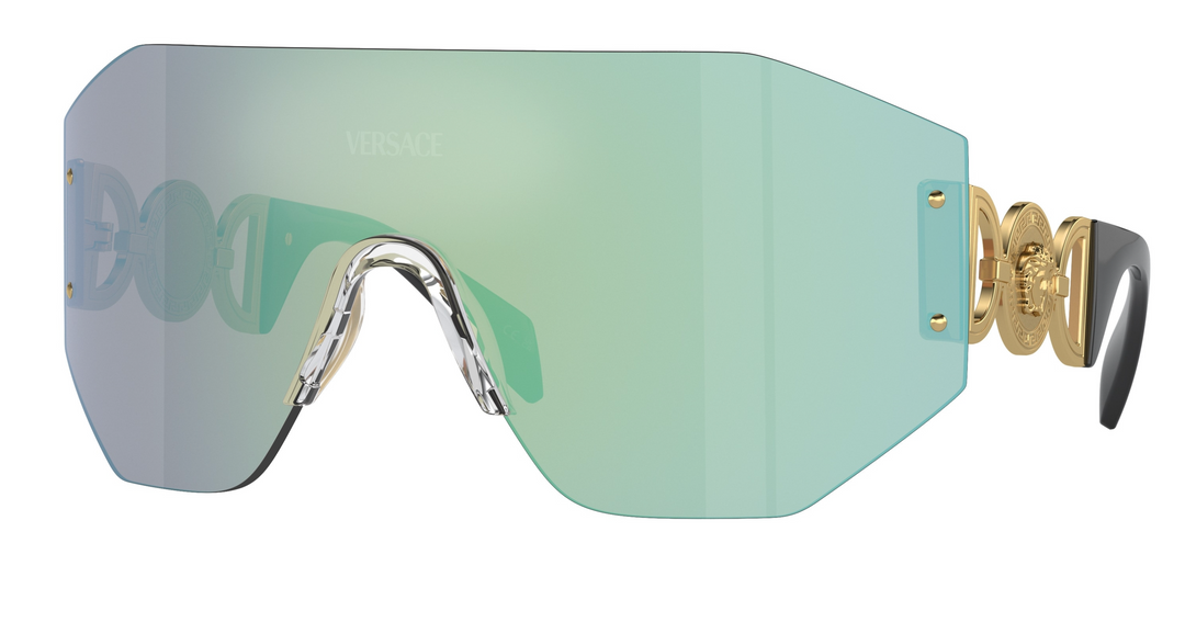 Versace VE2258 Shield Sunglasses in Blue Pink Mirror