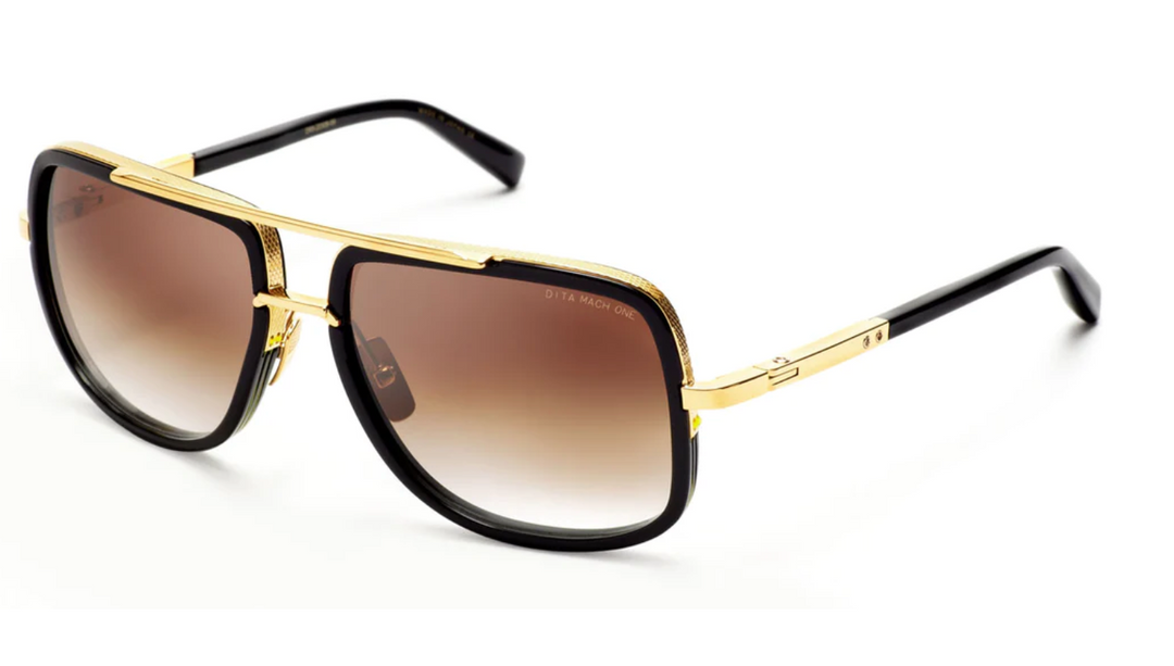 Dita Mach One B Aviator Sunglasses in Black Gold