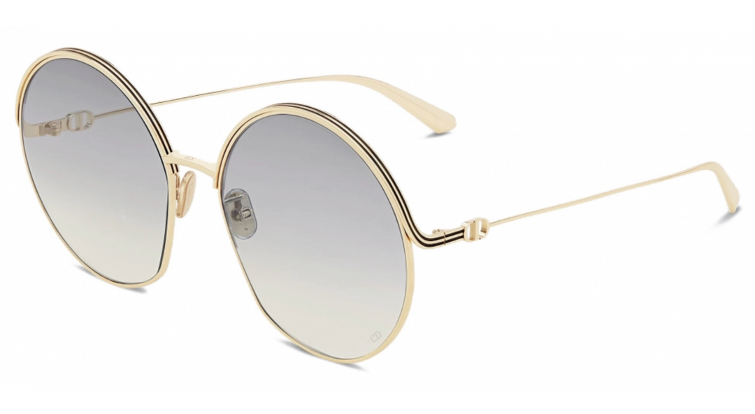 Dior EverDior R1U Round Sunglasses in Gold Blue