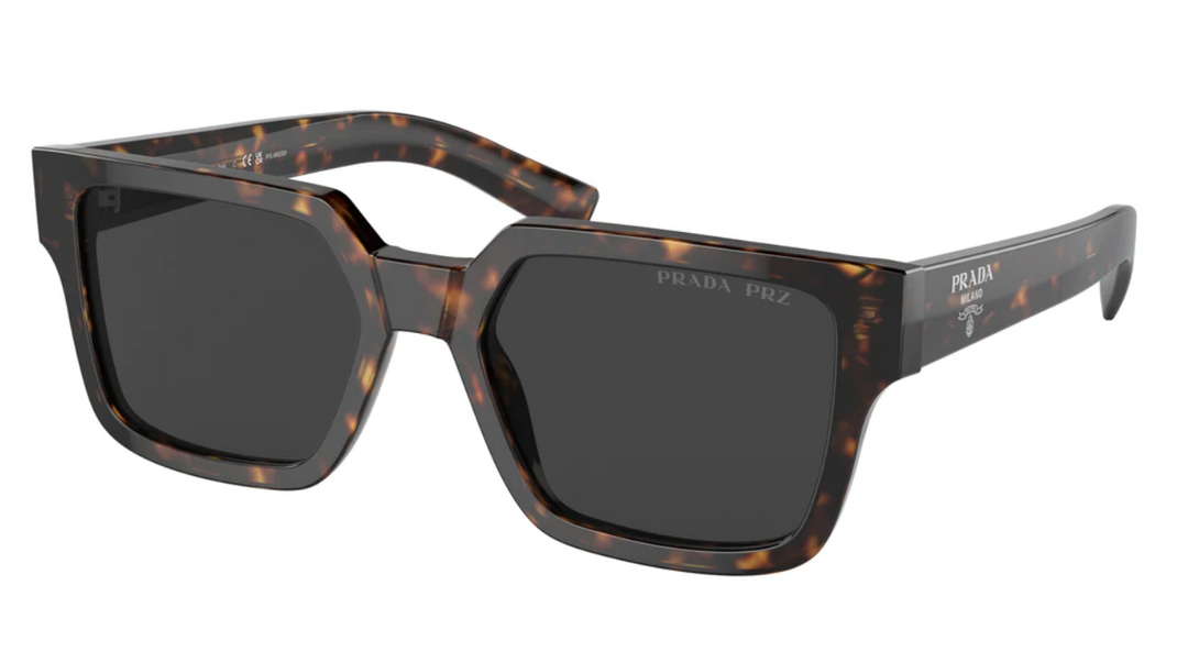 Prada PR03ZSF Square Sunglasses in Tortoise Polarized