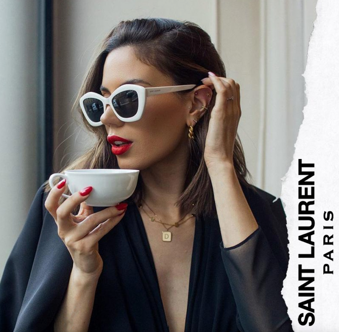 Saint Laurent SL68 Cat Eye Sunglasses in White