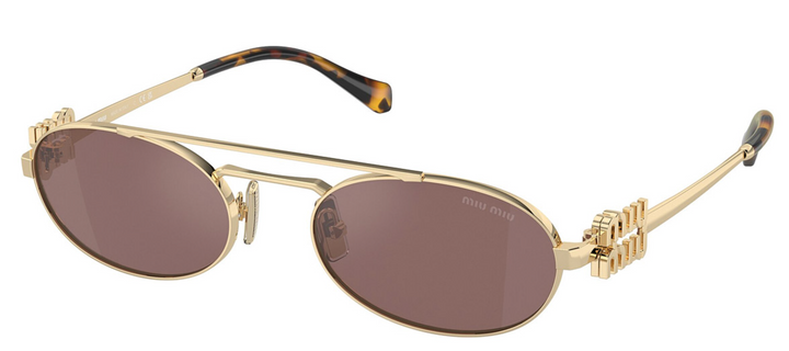 Miu Miu MU54ZS Sunglasses in Gold Brown