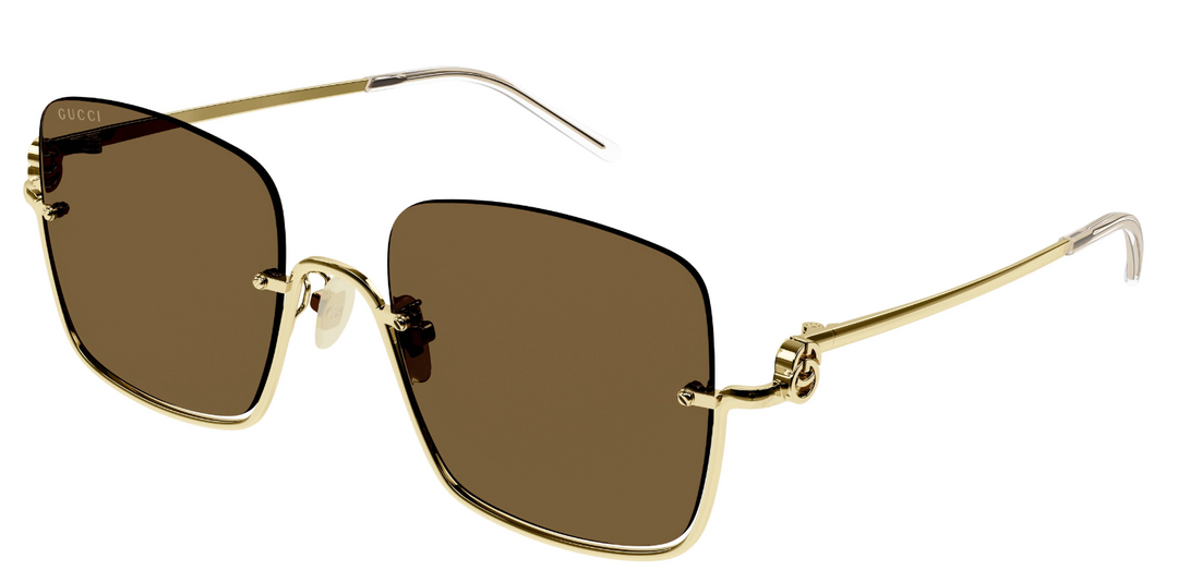 Gucci GG1279S Rimless Square Sunglasses in Brown