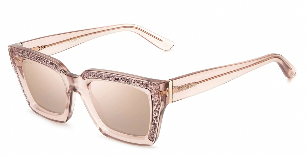 Jimmy Choo Women's Megs Crystal Panel Rectangle Sunglasses