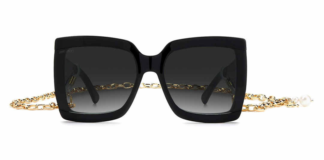 Jimmy Choo Renee Black Chain Square Sunglasses