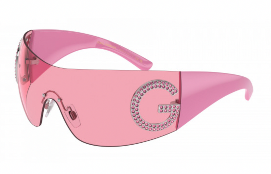 Dolce & Gabbana DG2298B Crystal Pink Shield Sunglasses