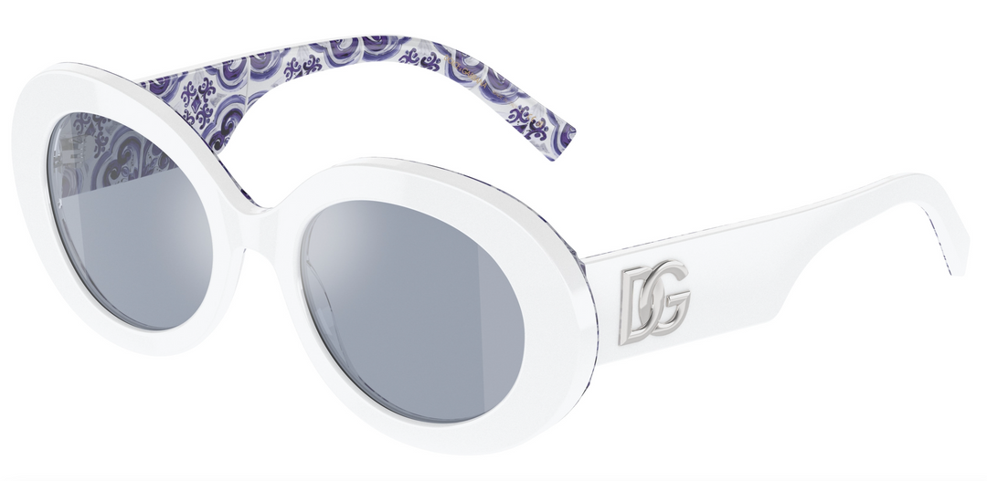 Dolce & Gabbana DG4448 White Oval Sunglasses