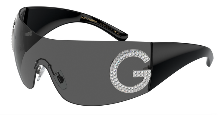 Dolce & Gabbana DG2298B Crystal Black Shield Sunglasses