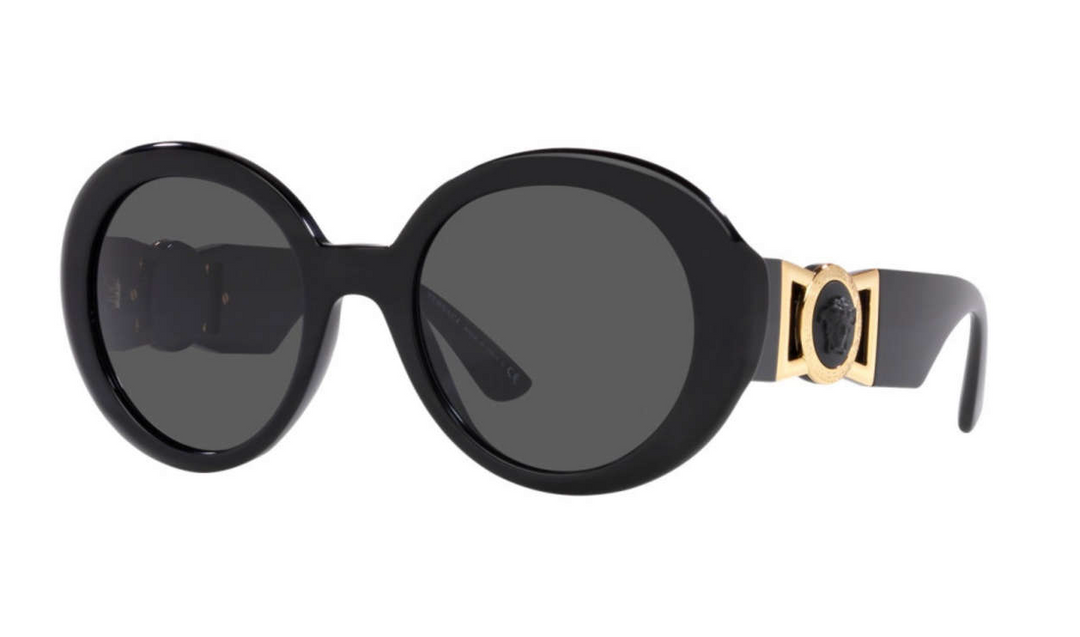 Versace VE4414 Round Sunglasses in Black