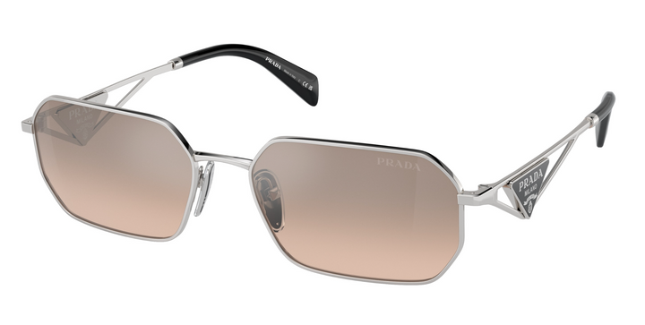 Prada PR A51S Sunglasses in Silver Brown Mirror