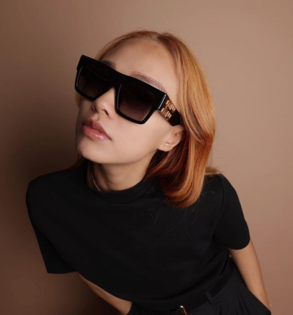 Miu Miu MU10WS Black Thick Flat Top Sunglasses