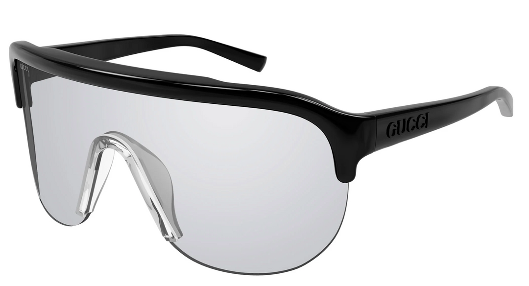 Gucci GG1645S Black Silver Mirror Shield Sunglasses