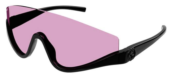 Gucci GG1650S Half Rim Shield Sunglasses in Black Pink