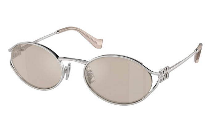 Miu Miu MU52YS Ivory Mirrored Lens Metal Sunglasses