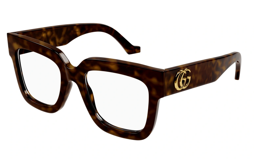 Gucci GG1549O Thick Rim Square Frames in Havana Brown