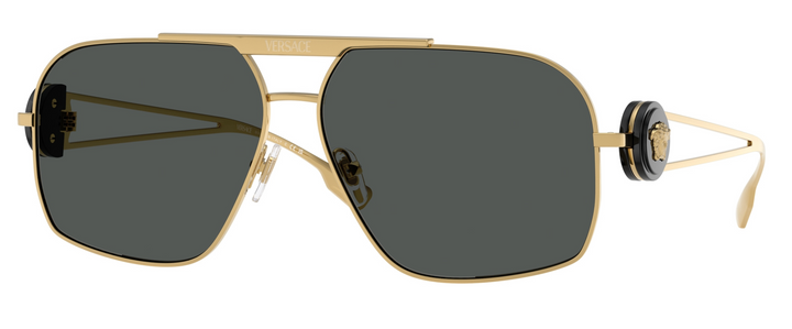 Versace VE2269 Gold Black Medusa Aviator Sunglasses