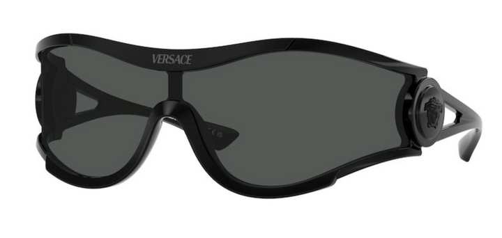 Versace Gafas de sol VE2258 Shield en espejo dorado rosa