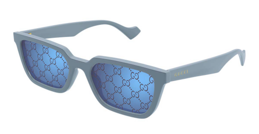 Gucci GG1539S Square Logo Mirror Sunglasses in Blue – Designer