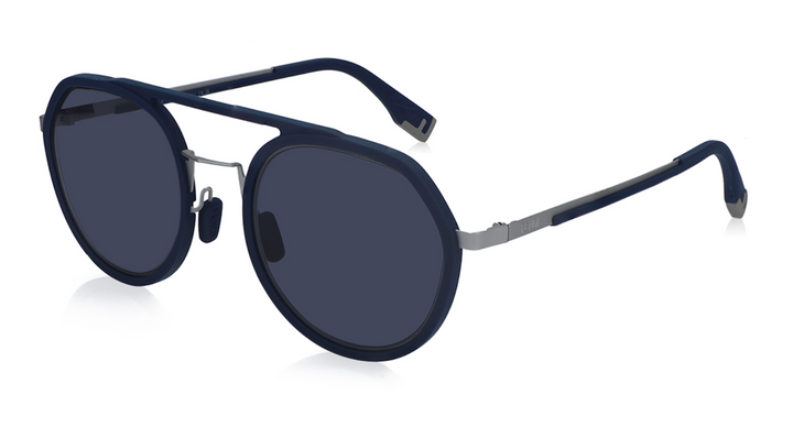 Fendi FE40040U Navy Blue Round Sunglasses