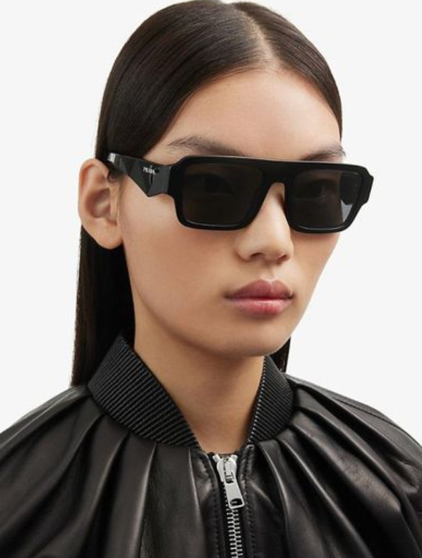 Prada PR A05S Aviator Sunglasses in Black