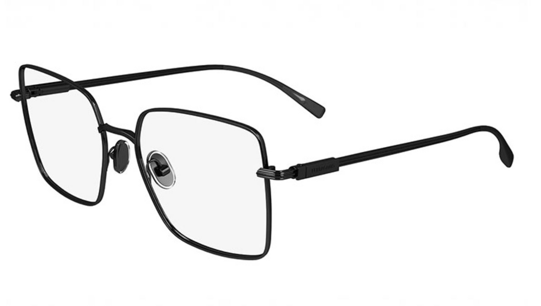 Salvatore Ferragamo SF2230 black metal eyeglass frames with rectangular lenses