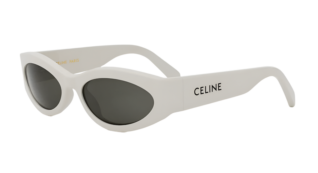 Celine CL40288I Monochroms White Cat Eye Sunglasses – Designer
