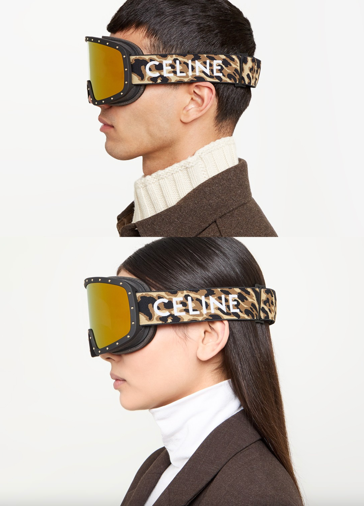 celine snow goggles Celine Men's Logo Strap Ski Mask Goggles, Anml, Men's, Sunglasses