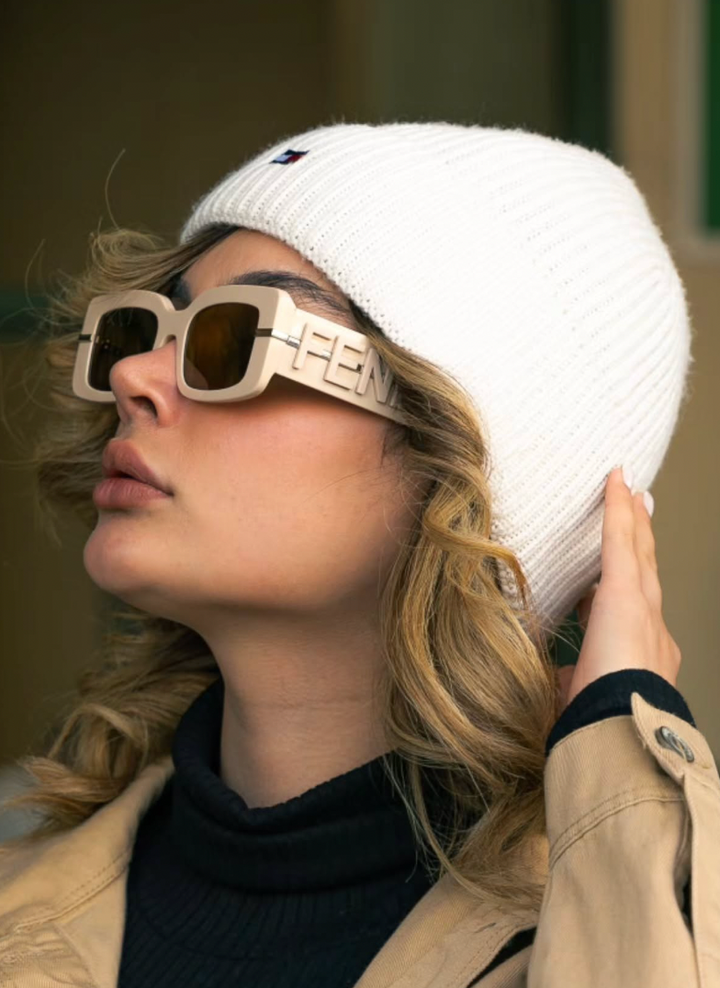 Fendi FE40133I Fendigraphy Beige Square Sunglasses