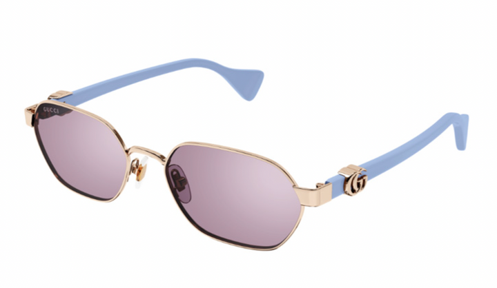 Gucci GG1593S Rose Gold Oval Lilac Mirror Sunglasses