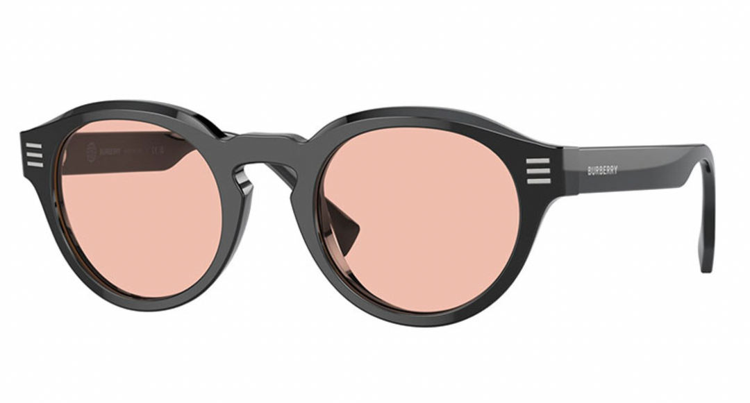 Burberry BE4404F Black Pink Unisex Round Sunglasses