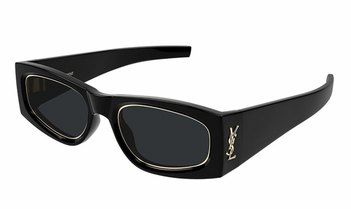 Saint Laurent SLM140 Rim Sunglasses in Black Gold