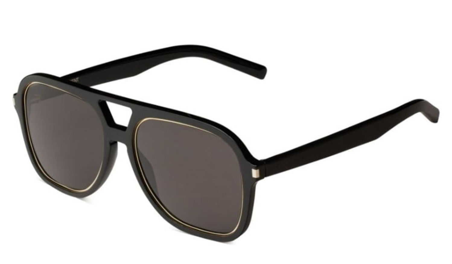 Saint Laurent SL602 Rim Aviator Sunglasses in Black Gold – Designer ...