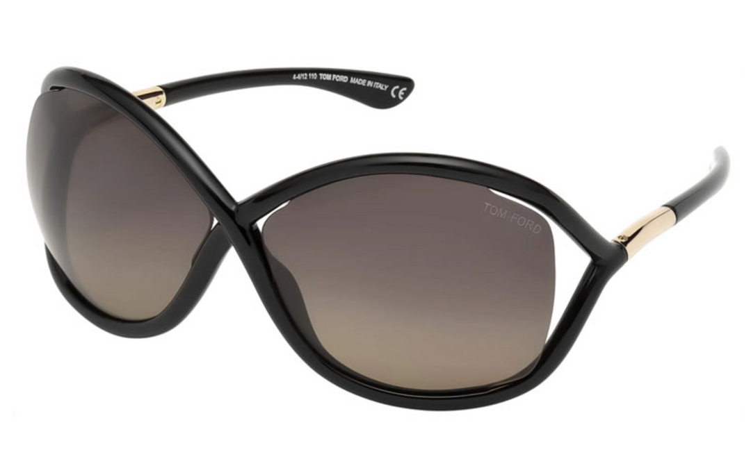 Tom Ford Whitney FT0009 polarized sunglasses, black frames with dark lenses