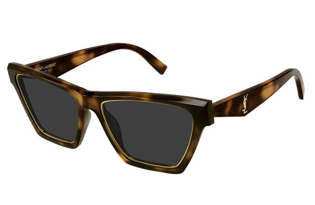 Saint Laurent brown rim cat-eye sunglasses with dark lenses